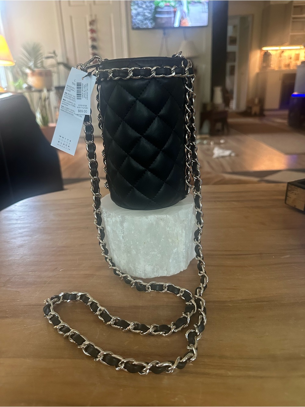 White House Black Market Quilted   water bottle holder make up brush holder new